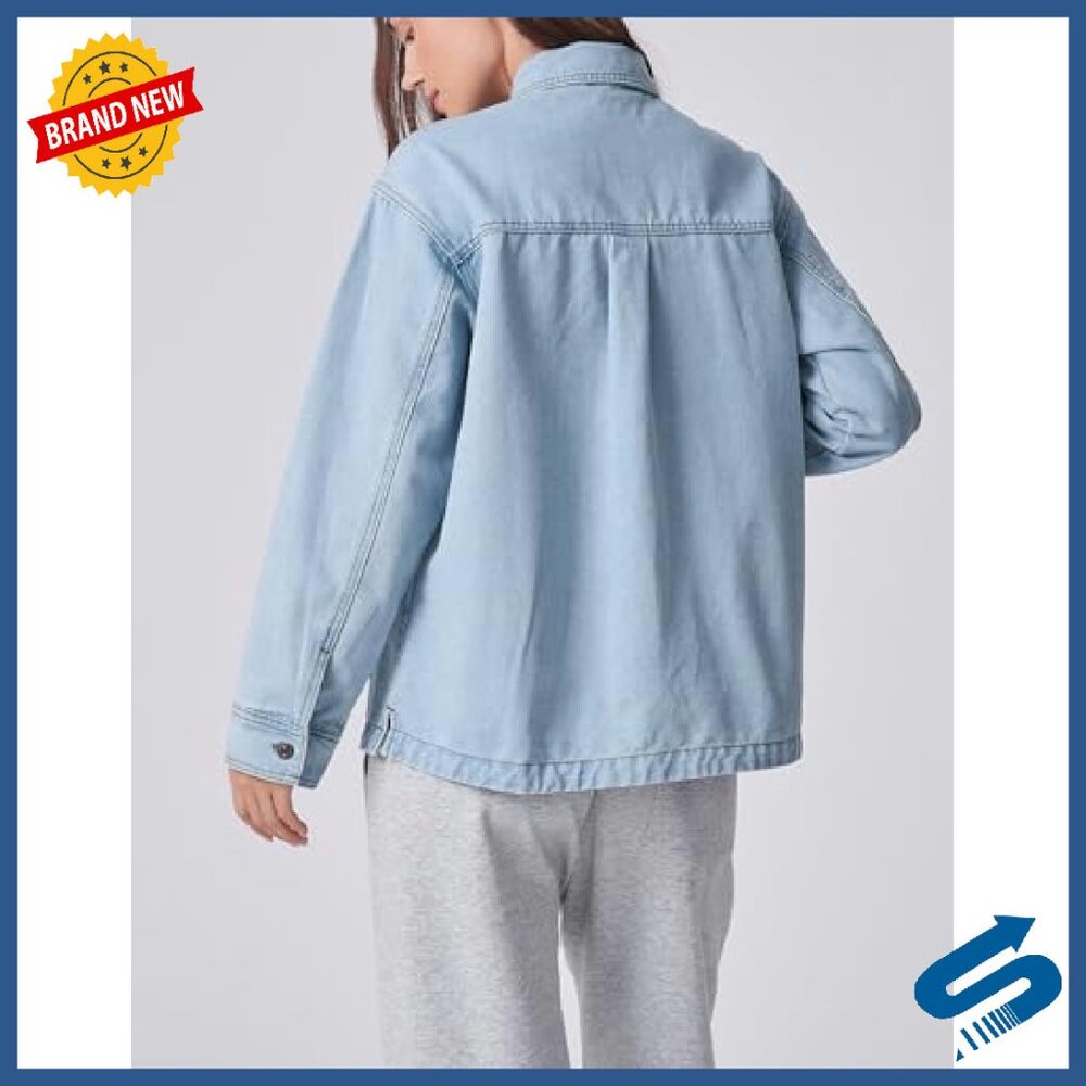 Oversized Denim Jacket Shacket Button Down Long S… - image 5